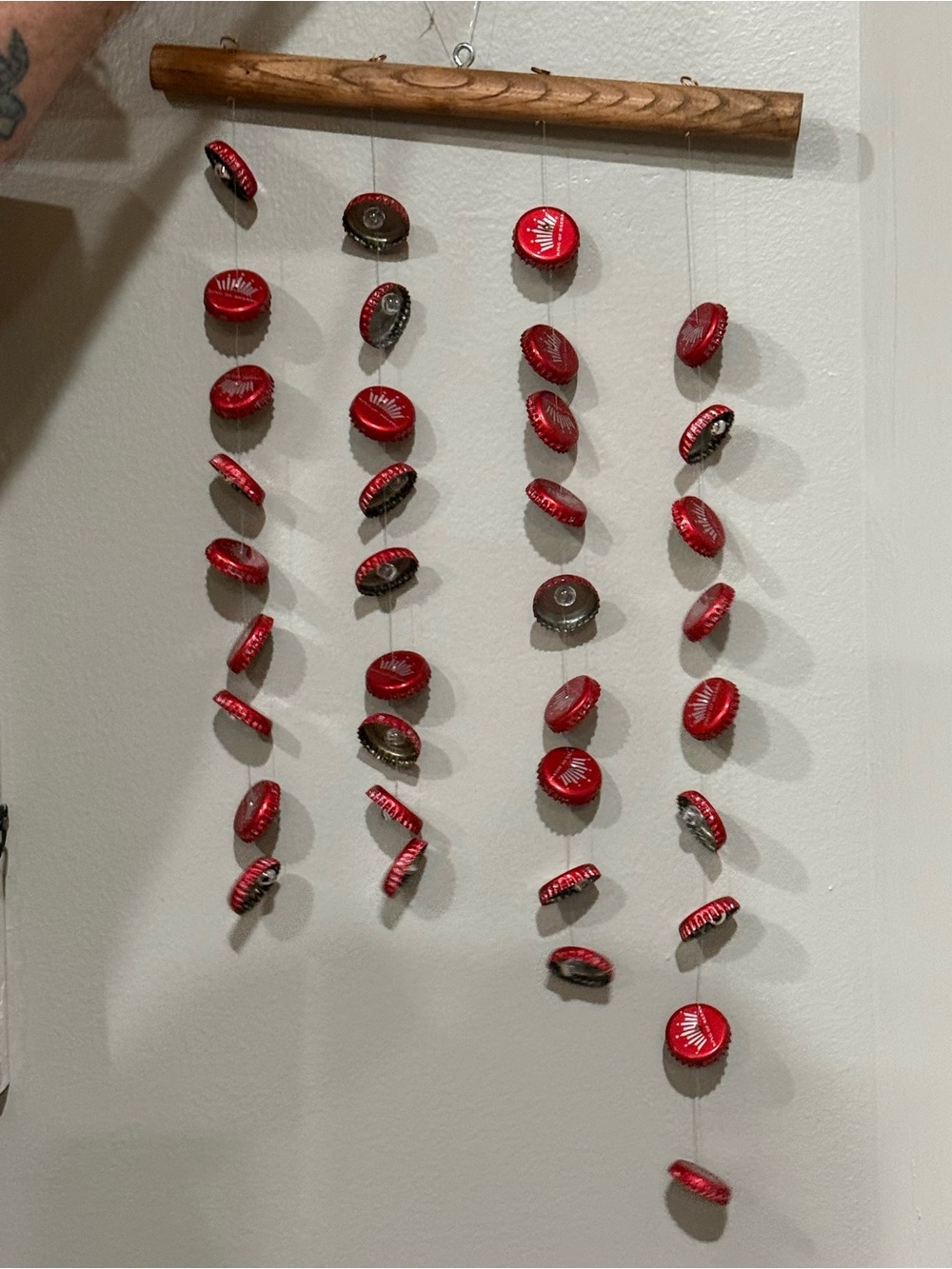 Handmade Budweiser Bottle Cap Hanging Wind Chime